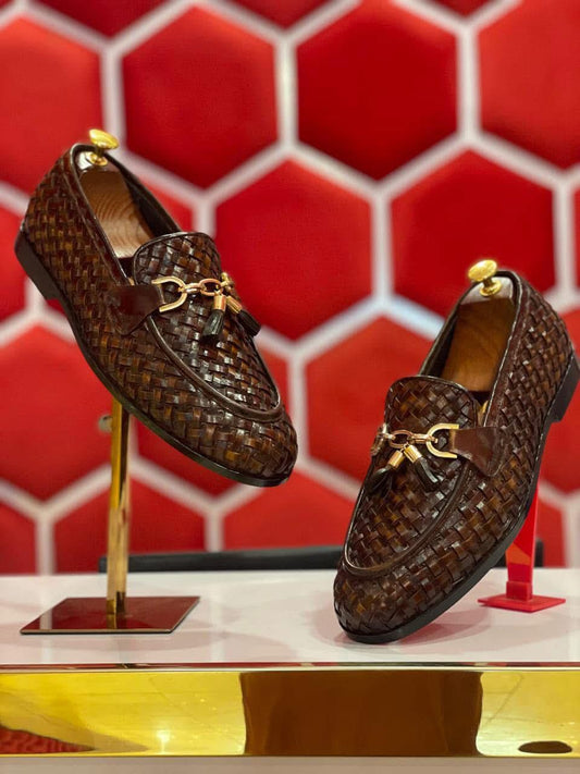 Woven Tassel Loafers