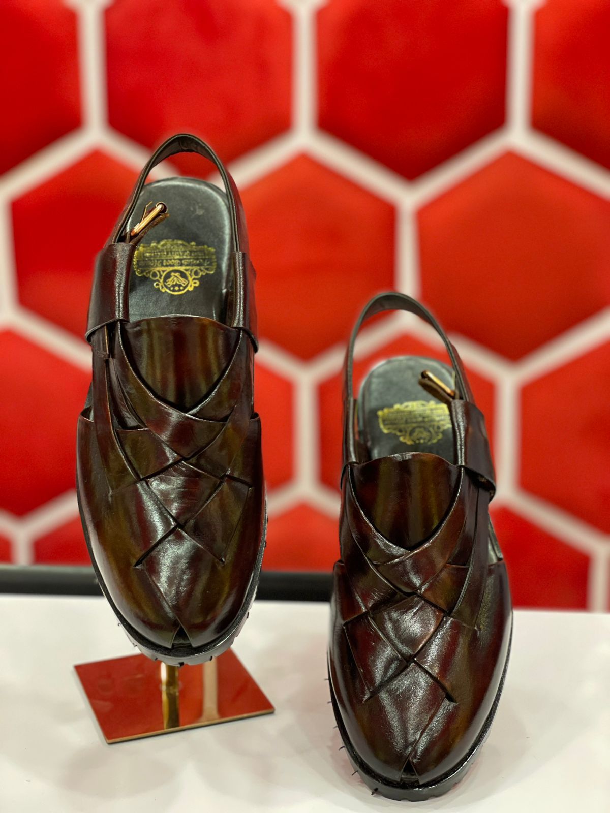 Cross-Strap Leather Peshawari