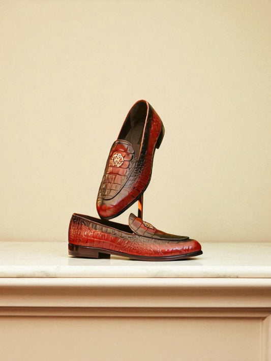 Croc Textured Loafers