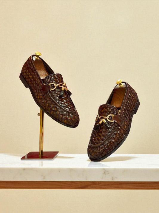 Woven Tassel Loafers